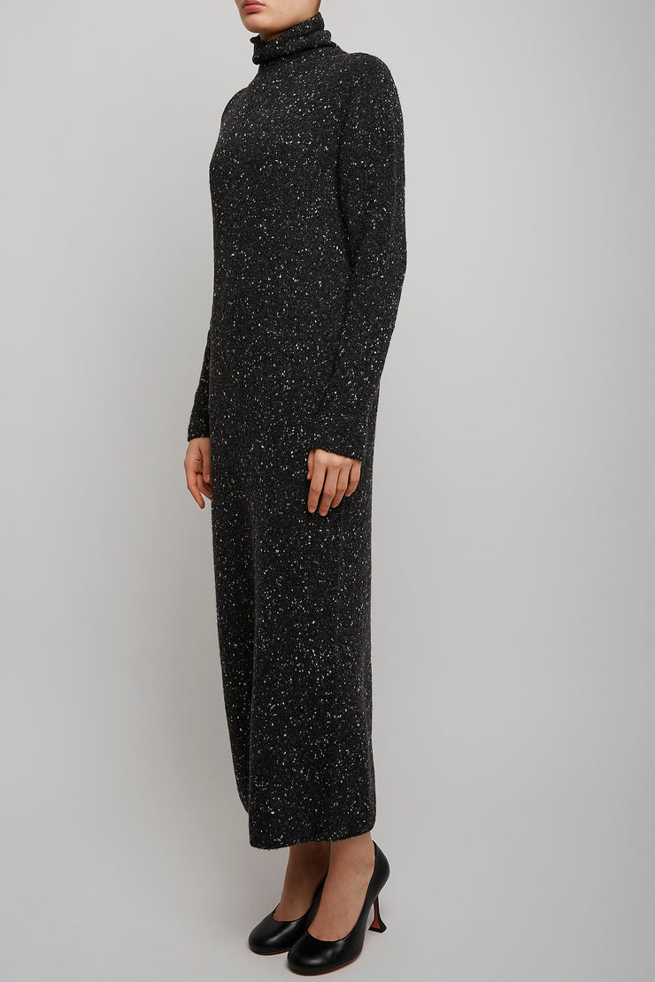 Melani charcoal melange cashmere dress