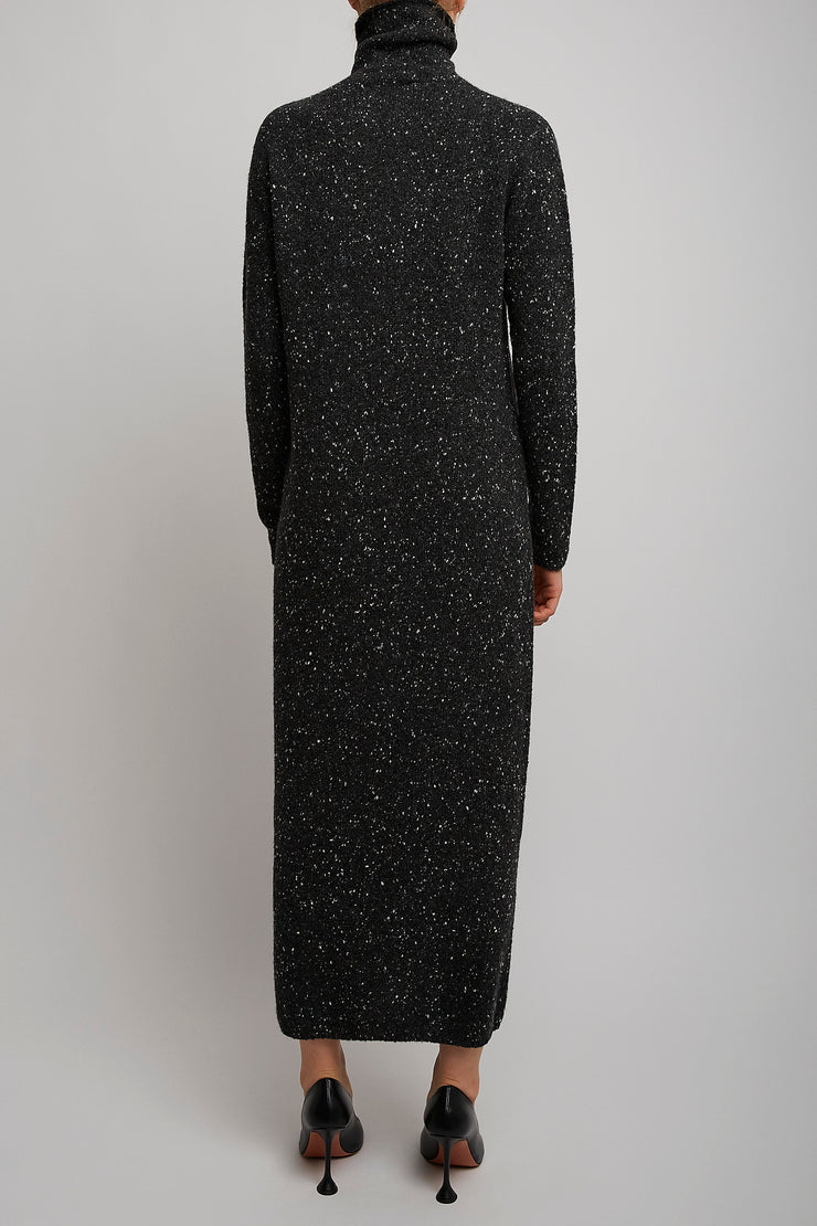 Melani charcoal melange cashmere dress