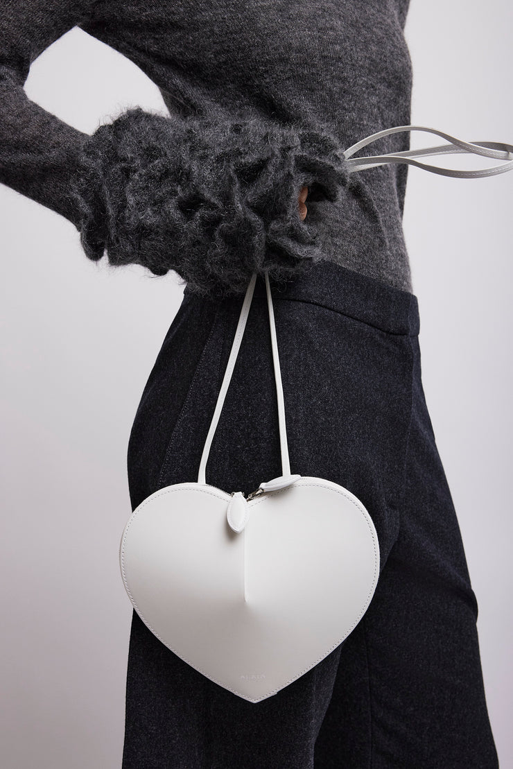 Le Coeur white leather crossbody bag