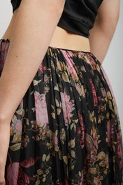 Black flower maxi skirt