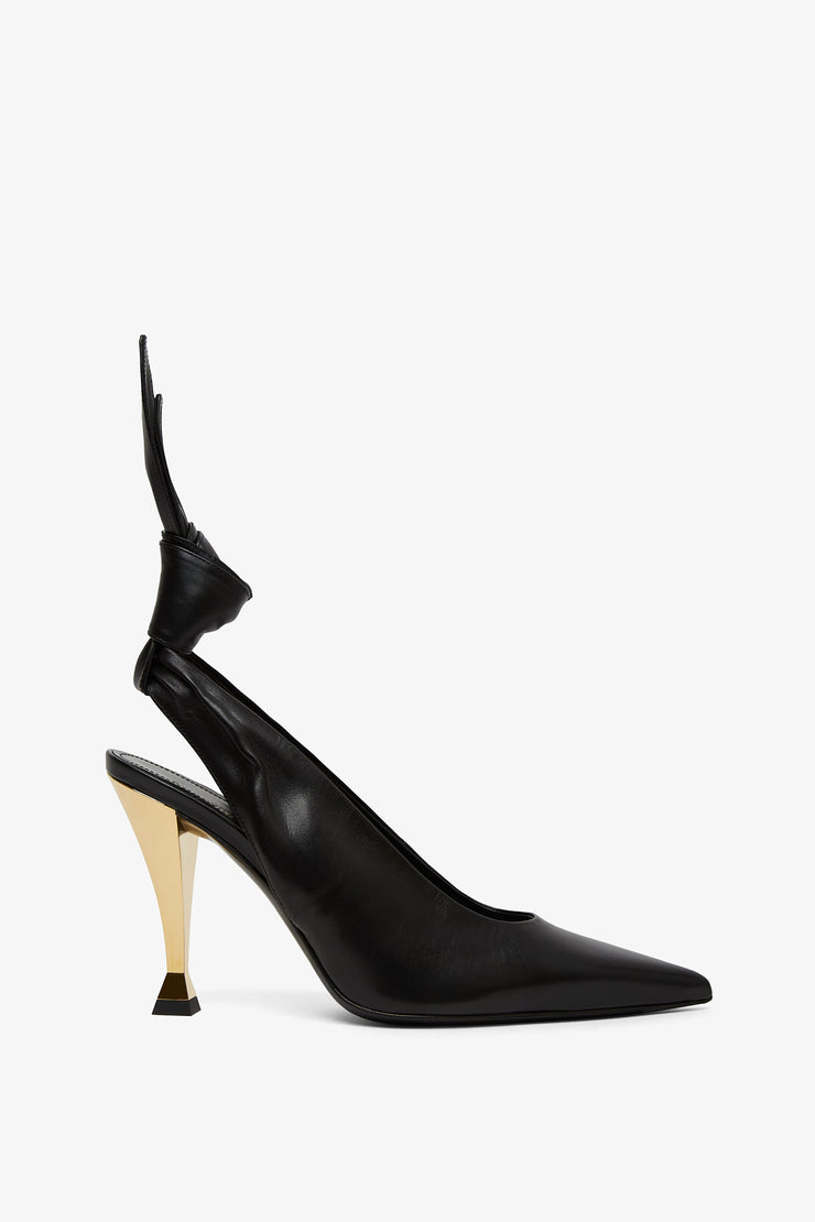 Beauw black sling pumps