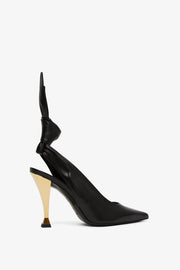 Beauw black sling pumps