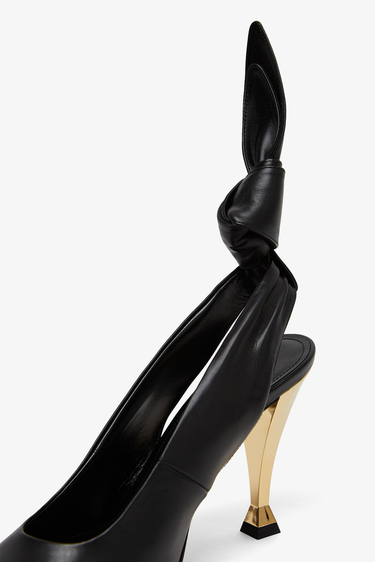 Beauw black sling pumps