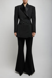 Pleated back smoking jacket