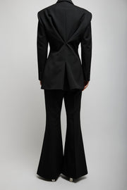 Pleated back smoking jacket