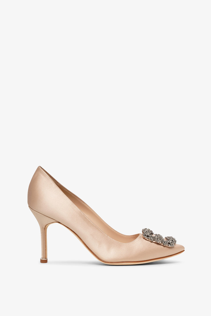 Hangisi 90 champagne satin pumps