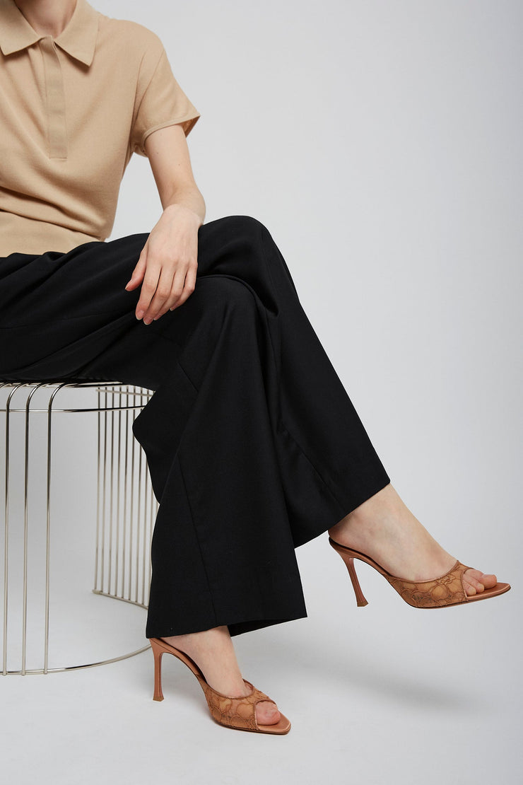Alexa 95 beige lace mules