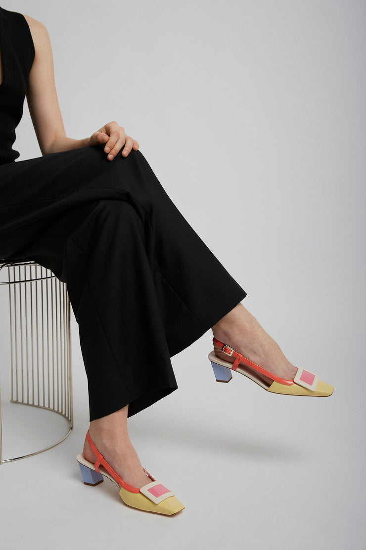 Belle Vivier 45 patent slingback pumps