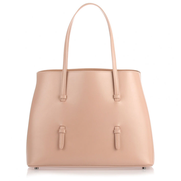 Nude leather tote