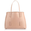 Nude leather tote
