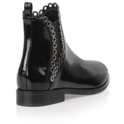 Black shiny calf eyelet Chelsea boot