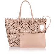 Light beige laser-cut bag