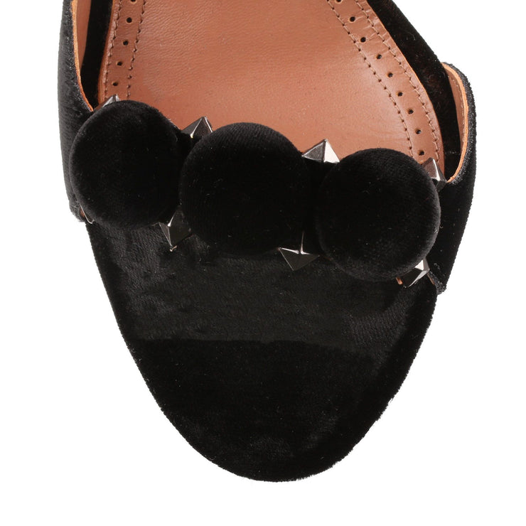 Black velvet bomb sandal