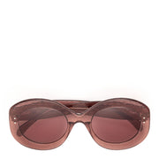 Dark pink round acetate sunglasses