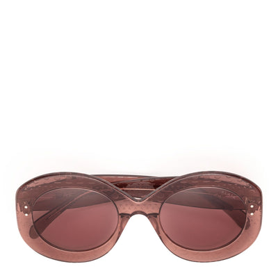 Dark pink round acetate sunglasses