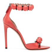 Light red bombe sandals