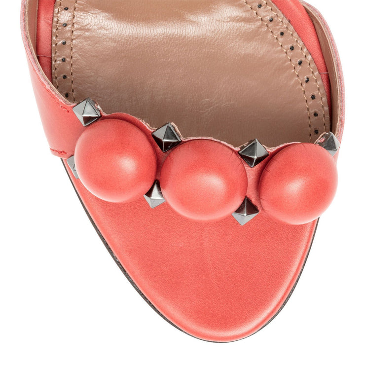 Light red bombe sandals