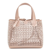 Frida Mini blush and white laser-cut bag