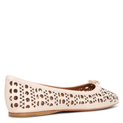 Pointed blush leather ballet flats