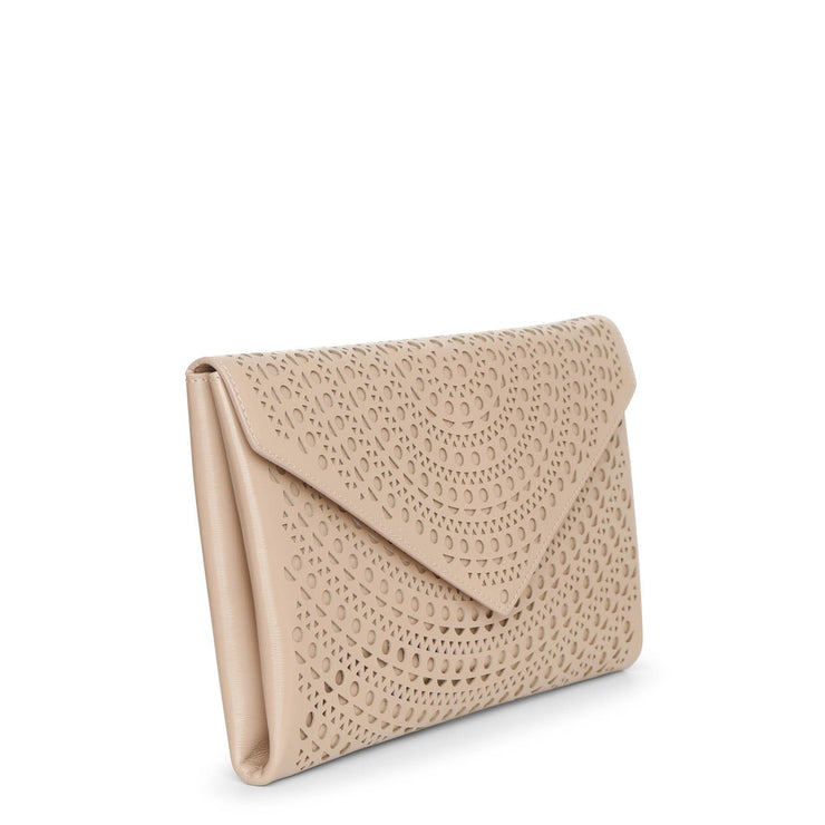 Oum nude leather envelope clutch