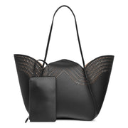 Lili 24 black leather tote bag