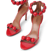 La Bombe 90 patent red sandals