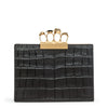 Four Ring Pouch black leather clutch