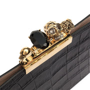 Four Ring Pouch black leather clutch