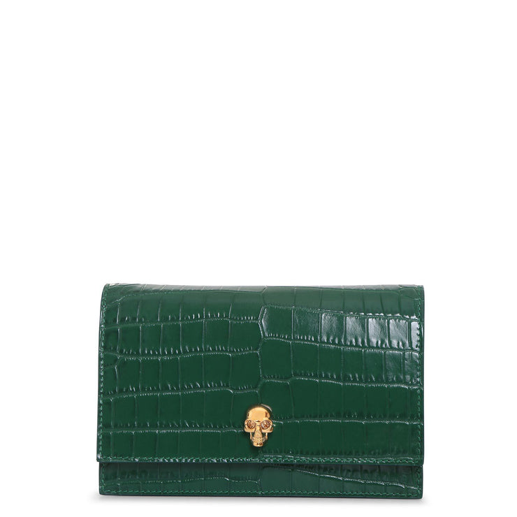 Emerald mini skull bag