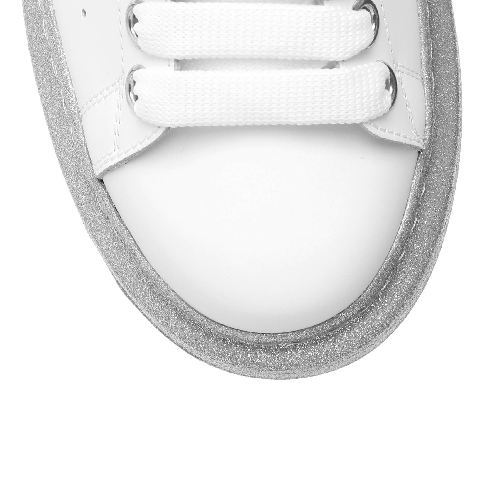 White and silver sole classic sneakers