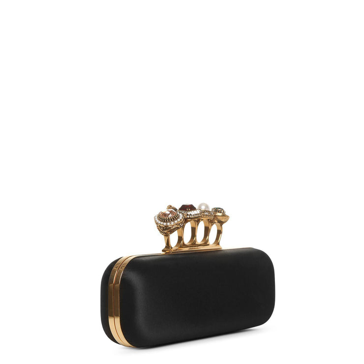 Satin four ring clutch