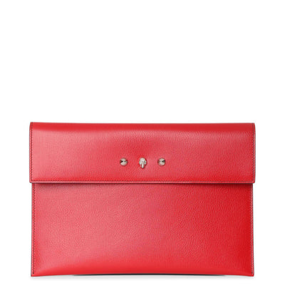 Deep red envelope clutch