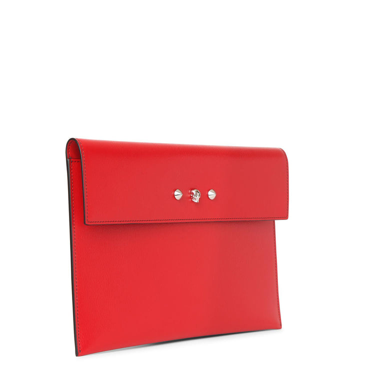 Deep red envelope clutch