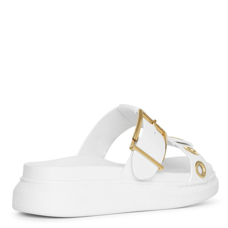 White hybrid slide sandal