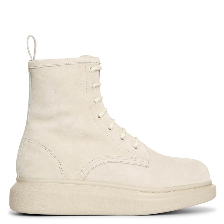 Hybrid lace up suede boots