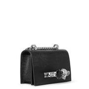 Mini Jewelled black and silver satchel