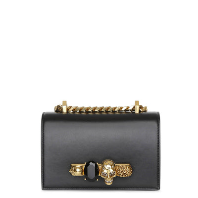 Mini Jewelled black and gold satchel