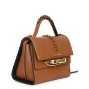 The Story whipstitch brown leather bag