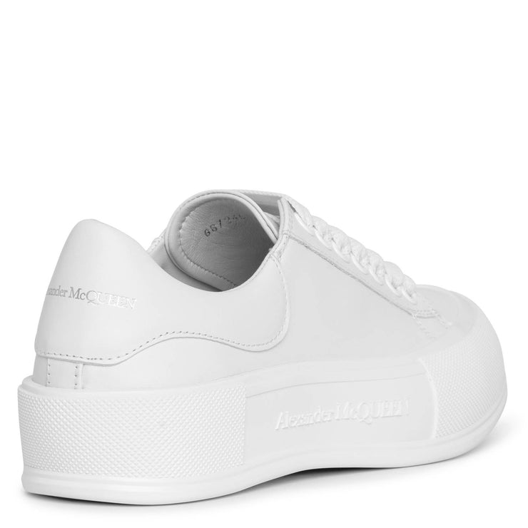 Deck Plimsoll white leather