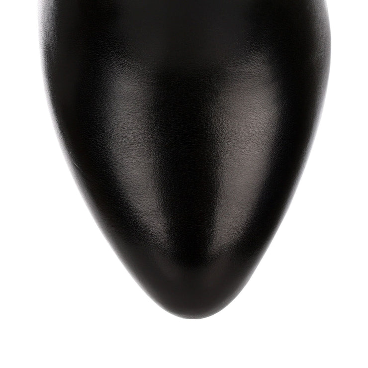 Stellar black studded leather bootie
