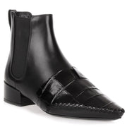 Land black leather embossed chelsea boot
