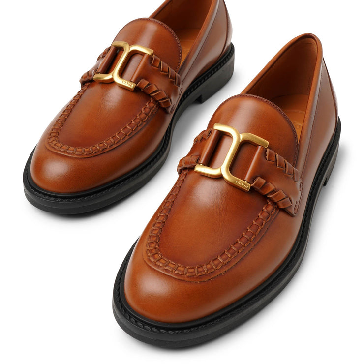 Marcie brown leather loafers