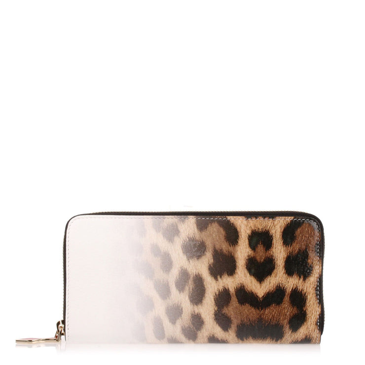 Panettone degrade leopard print leather wallet