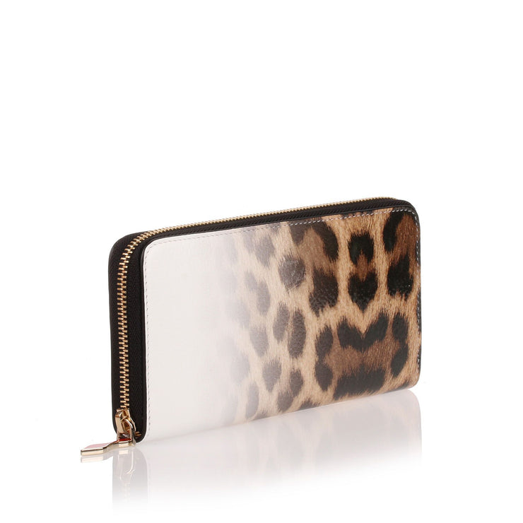 Panettone degrade leopard print leather wallet