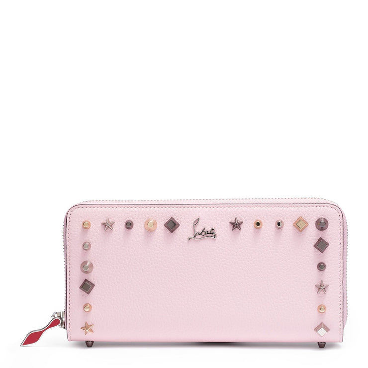 Panettone pink leather spike wallet