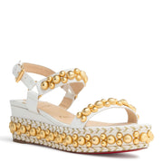 Rondaclou 60 White Leather Wedge Sandals