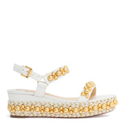 Rondaclou 60 White Leather Wedge Sandals