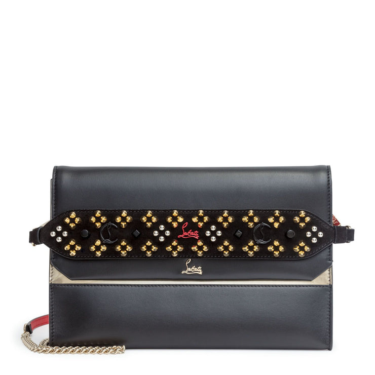 Loubiblues black and gold clutch