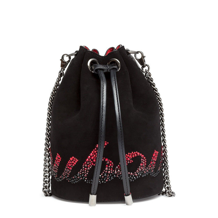 Marie Jane Bucket black suede shoulder bag