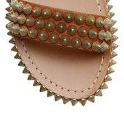 Cordorella spiked flat leather sandals
